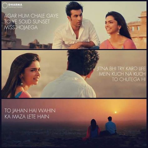 One of my favourite dialogues from the movie. #YJHD Famous Movie Dialogues, Yjhd Quotes, Bollywood Love Quotes, Filmy Quotes, Famous Dialogues, Vintage Bollywood Aesthetic, Movie Dialogues, Bollywood Quotes, Reality Of Life Quotes