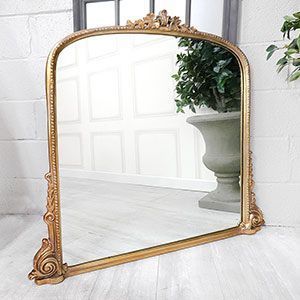 Gold Mirror Living Room, Large Gold Mirror, French Furniture Bedroom, Mirror Dressing Table, French Painted Furniture, Iron And Resin, Mirrors Uk, Shabby Chic Bedroom Furniture, Carved Mirror