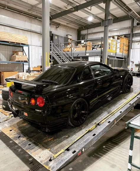 Black Skyline R34, Black Nissan Skyline R34, Skyline Gtr R34 Black, Gtr R34 Black, R35 Skyline, Skyline R35, Nissan R34, Flat Color Palette, Nissan Gtr R34