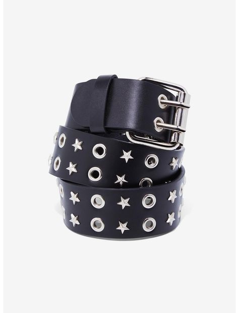 Black Grommet & Star Belt Star Studded Belt, Cute Belts, Scene Clothes, Star Belt, Goth Clothes, Pride Flag Colors, Scene Outfits, Digital Closet, Studded Belt