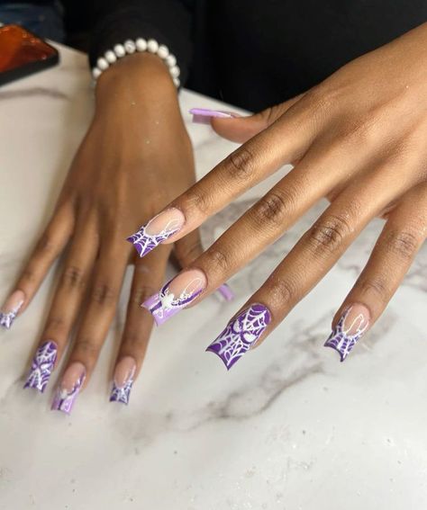 Purple Spiderman, Spiderman Design, Design Nails, Nail Ideas, Spiderman, Manicure, Nail Designs, Nails, Purple