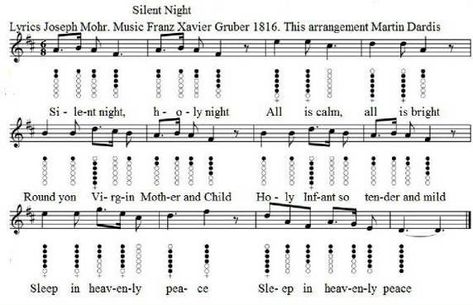 Silent Night Tin Whistle Sheet Music, Whistle Notes, Silent Night Sheet Music, Tin Whistles, Flute Notes, Penny Whistle, Ukulele Songs Beginner, Native American Flute Music, Irish Flute