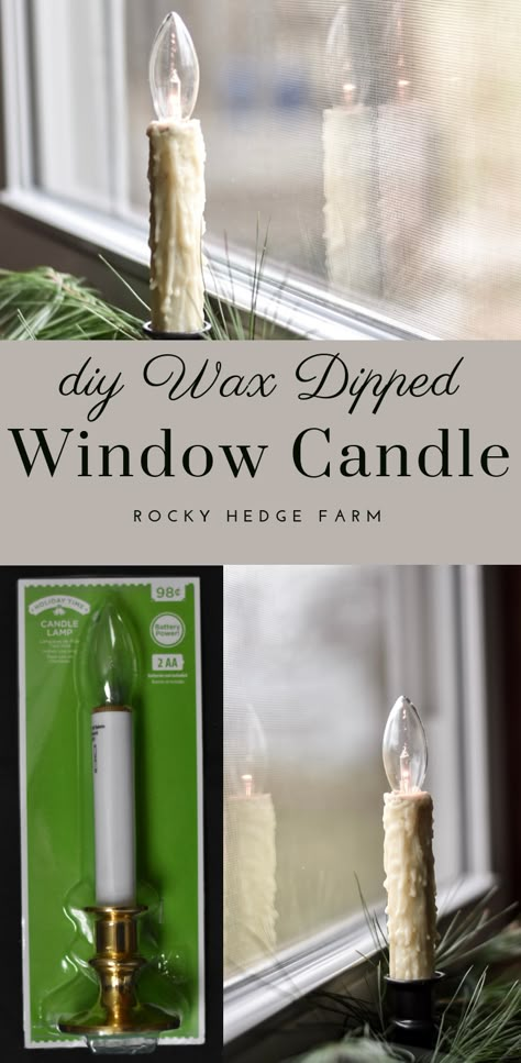 Learn how to take a plastic battery operated window candle and make it look like an old candle. Using wax, you can create an affordable primitive country window candle that is battery operated. Grunge Candle, Primitive Windows, Battery Operated Window Candles, Grungy Candles, Primitive Diy, Window Candle, Primitive Candles, Window Candles, Old Candles