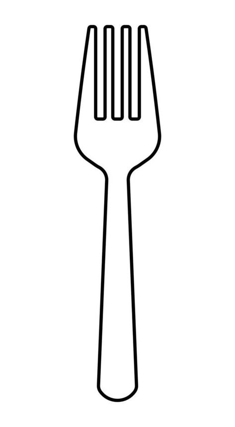 Black Line Fork Icon Clipart Vector Illustration Fork Drawing Easy, Forks Dibujos, Fork Clipart, Fork Illustration, Fork Drawing, Utensils Drawing, Thanksgiving Board, Outline Pictures, Black And White Clipart