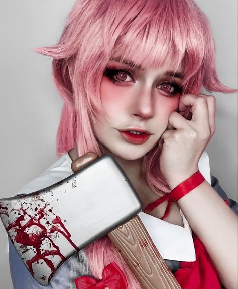 Yuno Gasai Cosplay, Yuno Gasai, Cosplay Characters, Cosplay Makeup, Sasuke Uchiha, Cosplay Anime, Halloween Face Makeup, Hair Cuts, Hair Styles