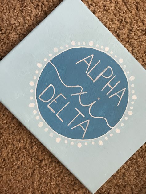 alpha xi delta sorority canvas spoils big little Sorority Canvas Paintings Simple, Axid Canvas, Sorority Canvas Paintings Big Little, Green Sorority Canvas, Sorority Plaques, Blue Sorority Canvas, Alpha Xi Delta Canvas Painting, Sorority Crafts Canvases, Big Little Canvas Ideas