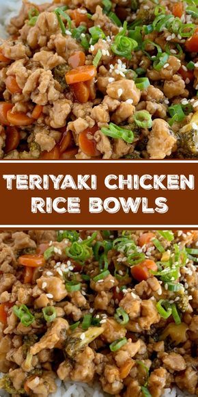 Chicken Broccoli And Carrots, Ground Chicken Broccoli, Dinner Ground Chicken, Simple Teriyaki Sauce, Teriyaki Chicken Rice, Ayam Teriyaki, Teriyaki Chicken Rice Bowl, Broccoli And Carrots, Teriyaki Chicken Recipe