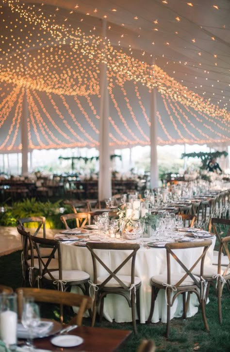 Gorgeous string light tent decor: http://www.stylemepretty.com/pennsylvania-weddings/pittsburgh/2015/12/22/rustic-elegant-fall-wedding/ | Photography: Tim Will - http://www.timwill.com/ Bistro Lights Wedding, Unique Rustic Wedding, Rustic Style Wedding, Lights Wedding Decor, Rustic Elegant Wedding, Tented Wedding, Lights Wedding, Photos Booth, Tent Decorations