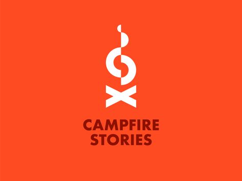 Lyrics Logo Design, Fire Geometric Logo, Campfire Logo Design, Fire Logo Design Ideas, Camping Branding, Minimalist Logo Design Identity Branding, Story Logo Design, Campfire Logo, Fire Geometric