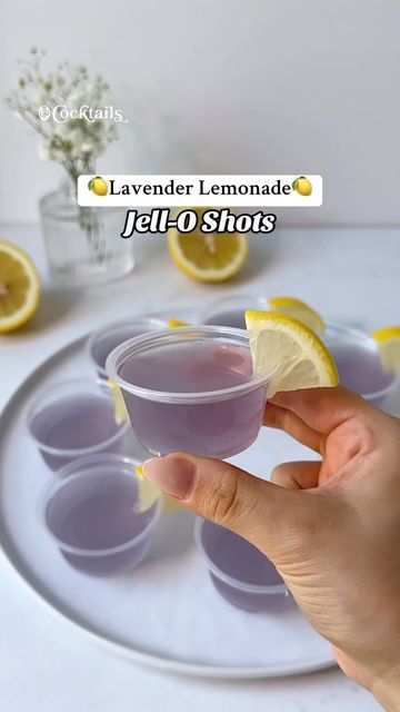 Cocktails (21+ to follow) on Instagram: "Swap out your boring Jell-O shot recipe for these delightful Lavender Lemonade Jell-O Shots!🍋💜 DM us ‘lemonade’ and we will send you the recipe!✨ #lavenderlemonadejelloshots #lavender #lemonade #jelloshots #lavenderlemonade #jelloshotrecipes #jelloshotideas #summer #boozy #gin #lavendersyrup #summerrecipes" Lemonade Jello Shots, Jell O Shots, Lavender Recipes, Jello Shot Recipes, Lavender Syrup, Lavender Lemonade, Shot Recipes, Jell O, Jello Shots