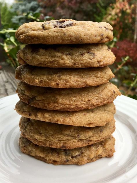 Chewy Chocolate Chip Spelt Cookies | Accidental Artisan Chocolate Chip Cookie Recipe With Pudding, Spelt Cookies, Spelt Flour Recipes, Spelt Recipes, No Flour Cookies, Chocolate Chip Pancakes, Homemade Pancakes, Spelt Flour, Chewy Chocolate Chip