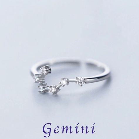 Gemini Rhinestone Constellation Ring Minimalist Style Adjustable To Fit Your Finger Size Free Gift With Every Order Gemini Ring, Gemini Jewelry, Constellation Ring, Theatrical Romantic, True Summer, Zodiac Rings, Gemini Zodiac, Zodiac Necklaces, Ring Minimalist