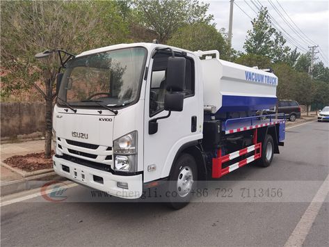 Isuzu KV100 vacuum sewage and jetting truck Delivery Business, Isuzu Npr, Fuel Truck, Truck Cranes, Vacuum Suction, Vacuum Pump, Dump Truck, New Model, Elf