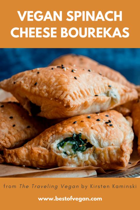 Vegan Jewish Recipes, Bourekas Recipe, Cheese Bourekas, Vegan Mediterranean Recipes, Quiche Ideas, Yule Feast, Vegan Tapas, Vegan Empanadas, Meatless Entrees