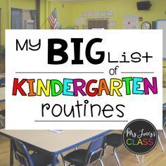 FREE (huge!) list of Procedures To Teach, Kindergarten Routines, Kindergarten Management, Kindergarten First Week, Routines And Procedures, Kindergarten Classroom Setup, Planning School, Kindergarten Classroom Management, Beginning Of Kindergarten