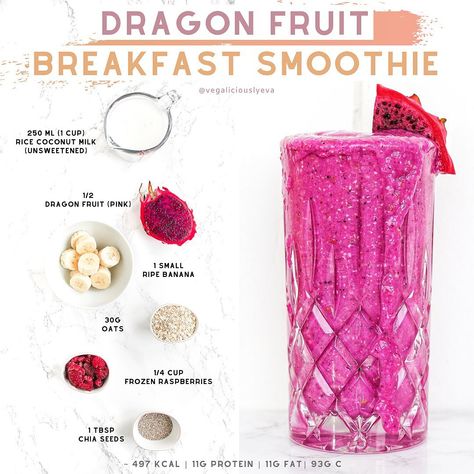 Eva | simple & healthy🌱recipes on Instagram: “👋🏻 Hello dragon 🐉 fruit lovers here’s a smoothie for you💗⠀ ⠀ ⠀ ⠀ 👉🏻You can use the pink version as a color booster if you don’t like the…” Dragon Fruit Smoothie Recipe Healthy, Healthy Dragon Fruit Smoothie, Banana Dragon Fruit Smoothie, Pink Dragon Fruit Smoothie, Smoothies With Dragon Fruit, Dragon Fruit Water, Smoothie Dragon Fruit, Smoothie Recipes Dragon Fruit, Dragon Fruit Juice Recipe