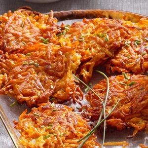 Leek Potato Pancakes Recipe: How to Make It Savory Sweet Potato Recipes, Potato Fritters Recipe, Potato Latke Recipe, Sweet Potato Latkes, Sweet Potato Fritters, Potato Latkes, Potato Fritters, Recipes Sweet, Fritter Recipes