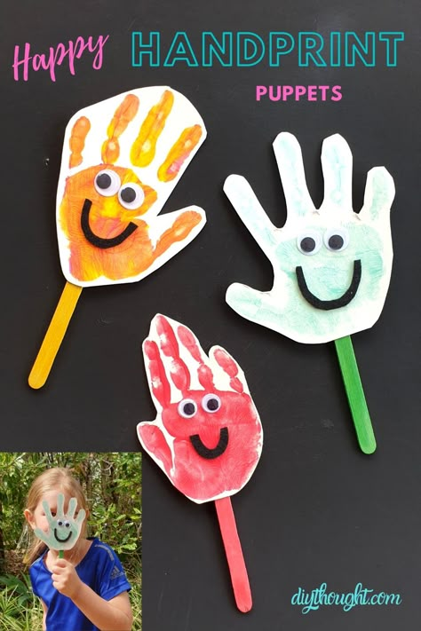 Handprint Puppets, Crafts Using Recycled Materials, Helping Hands Craft, Craft For Preschoolers, Puppets Diy, Egg Carton Crafts, Box Craft, Magazine Crafts, Hand Crafts For Kids