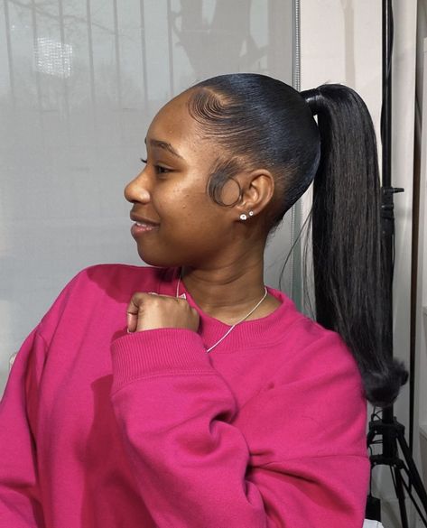 Sleek Ponytail 4c Hair, Blackish Hairstyles, Slicked Hairstyles, Fake Ponytail, Slick Back Ponytail, Cute Ponytail Hairstyles, Slick Ponytail, Sleek Ponytail Hairstyles, Hair Due