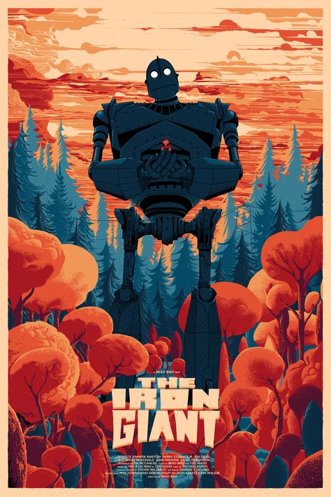 The Iron Giant screen print - Kilian Eng - Debut Art Kilian Eng, Iron Giant, Giant Poster, The Iron Giant, By Kilian, Movie Posters Design, Silk Art, Alternative Movie Posters, Movie Poster Art