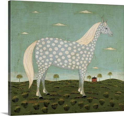 Warren Kimble Folk Art, Vintage Horse Art, Dappled Horse, Buffalo Art Print, Simply Painting, Painting Concepts, Standing In A Field, Warren Kimble, Prim Crafts