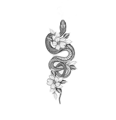 Rose Linework, Snake And Flowers Tattoo, Snake And Flowers, Serpent Tattoo, Flower Wrist Tattoos, Snake Tattoo Design, Wolf Tattoo Design, Inspiration Tattoos, Celtic Tattoos