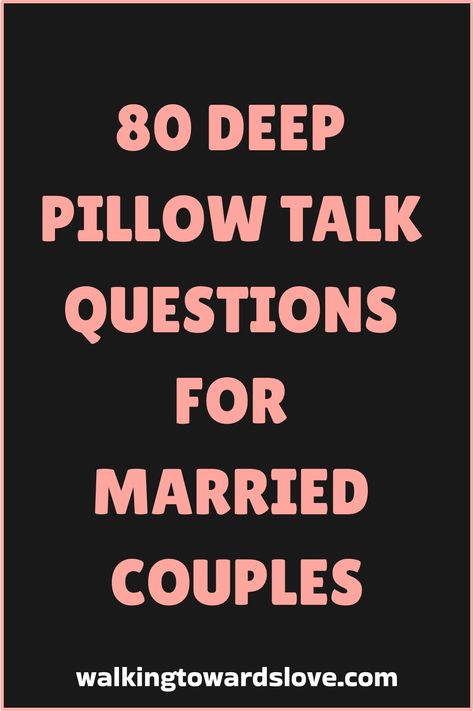 Looking to spark meaningful conversations with your partner? Dive into these 80 deep pillow talk questions for married couples! From reminiscing on your first date to discussing future dreams, these questions will strengthen your bond and bring you even closer together. Grab a cozy blanket, pour some wine, and get ready for hours of insightful conversations that will deepen your connection like never before. Couple Connection Questions, Date Questions For Married Couples, Pillow Talk Questions, Questions For Married Couples, Hot Seat Questions, Fun Pillow, Romance Tips, Couple Pillow, Find A Husband