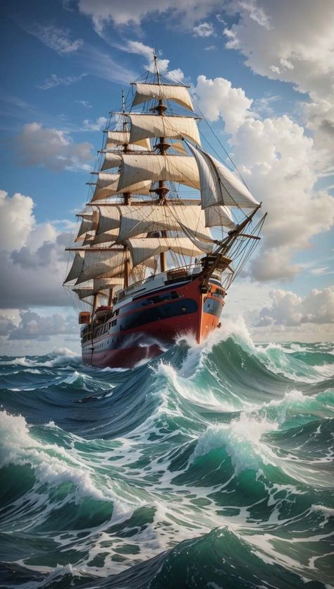 Vintage Ocean Ship iPhone Wallpaper - iPhone Wallpapers Stormy Waters, Navi A Vela, Ship Paintings, Tall Ships, Pirate Ship, Printable Poster, Ship Art, Posters Printable, Mosaic Crafts