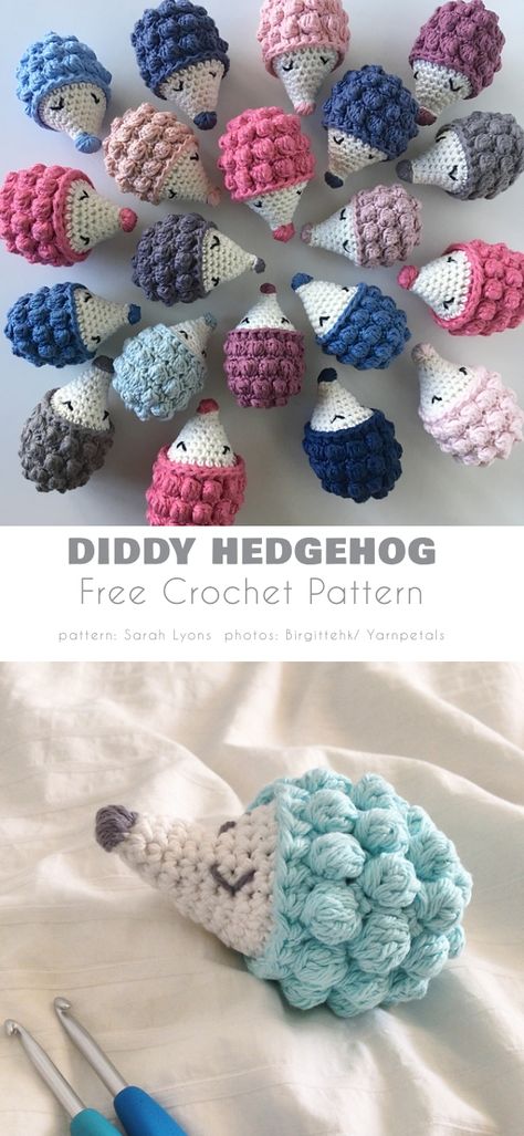 Tiny Hedgehog, Crochet Hedgehog, Fair Isles, Crochet Keychain Pattern, Crochet Animals Free Patterns, Crochet Amigurumi Free Patterns, Crochet Amigurumi Free, Fun Crochet Projects, Quick Crochet