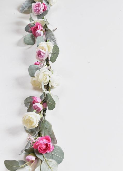 Diy Flower Garland, Making Garland, Garland With Lights, Flower Garland Diy, How To Make Pink, Flower Curtain, Wind Chill, Flower Garland