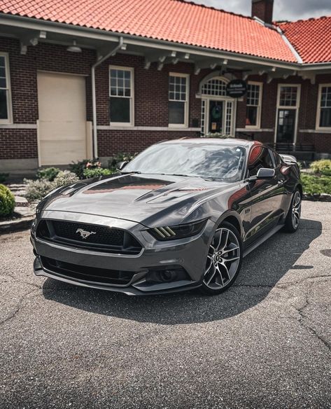 Grey Mustang, 2022 Ford Mustang, Mustang 2018, Grey Car, Aesthetic Photos, Mustang Gt, All Cars, Dream Car, Car Car