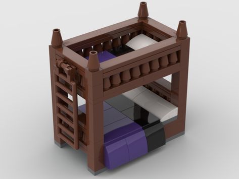 Lego Bed Ideas, Mincraft Idea Bunk Bed, Bunk Bed In Minecraft, Lego Bunk Bed, Diy Dollhouse Bunk Bed, Lego House Ideas Furniture, Lego Bed, Miniature Bunk Bed Diy, Old Brick Building