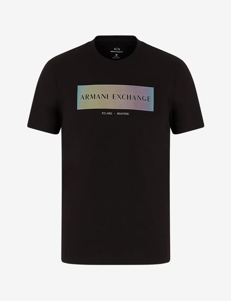 Armani Exchange REGULAR FIT TEE, Graphic T Shirt for Men | A|X Online Store Armani Exchange Tshirt Men, Jaden Smith Fashion, T Shirt Upcycle, Tshirt Details, Brand Merchandise, Armani Collection, Armani Exchange Men, Statement Shirt, Armani Men