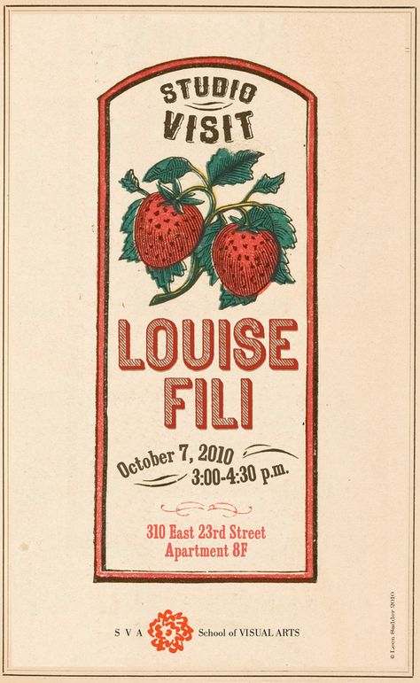 Louise Fili Poster by Leen Sadder, via Behance Louise Fili Design, French Graphic Design Vintage, Vintage Graphic Design Illustration, Louise Fili, Retro Packaging, Designer Branding, Etiquette Vintage, Branding Typography, Studio Visit