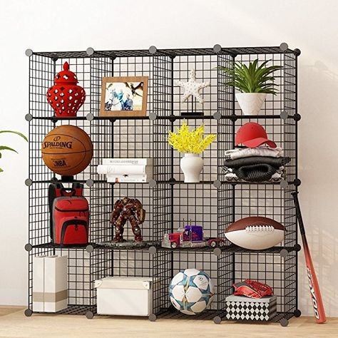 Wire Cube Storage, Grid Organizer, Cubby Organizer, Bookcase Diy, Toy Storage Solutions, Metal Shelving Units, Bookcase Organization, Iron Storage, Pet Fence