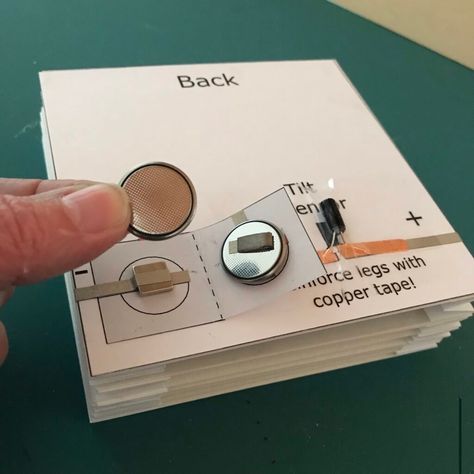 Tunnel Book with Tilt Sensor | Chibitronics Paper Circuits Projects, Electronic Paper, Physics Projects, Paper Circuits, Tunnel Book, Steam Ideas, Robotics Projects, Simple Circuit, Accordion Book