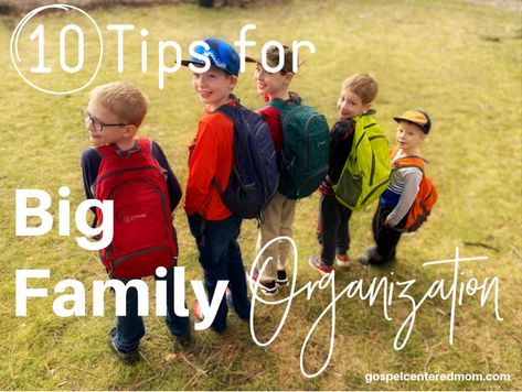 10 Tips for Big Family Organization – The Gospel Centered Mom Large Family Home Ideas, Large Family Organization Ideas, Organization For Big Families, Laundry For Big Families, Big Family Laundry System, Big Family Organization, Organizing Laundry For Large Family, Large Family Organization, Family Organization