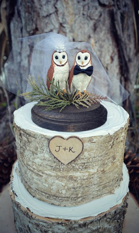 10 Awesome Cake Toppers from Etsy Owl Wedding Cake Topper, Owl Wedding Cake, Western Wedding Cakes, Globe Cake, Owl Wedding, 5 Cake, Wedding Cake Fresh Flowers, Barn Owls, Owl Cake