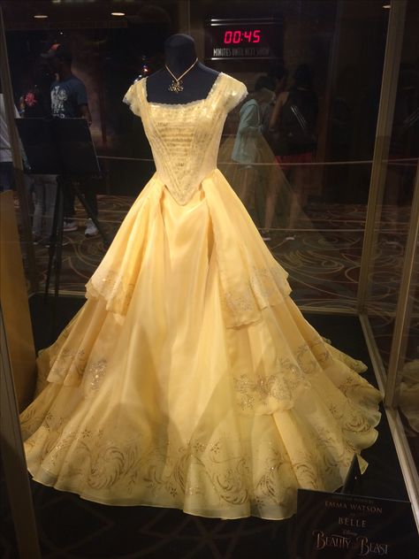 Beauty and the Beast Emma Watson's Belle dress@Disney Hollywood Studios Emma Watson Belle Dress, Belles Dress Beauty And The Beast, Belle Prom Dress, Belle Wedding Dress, Beauty And The Beast Wedding Dresses, Emma Watson Dress, Belle Ball Gown, Island Wedding Dresses, Belles Dress