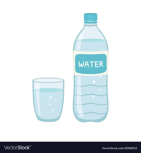 Glass Of Water Illustration, Glass Of Water Drawing, Water Bottle Illustration, Water In Glass, Water Bottle Drawing, Water Png, Water Doodle, Bottle Illustration, Water Vector