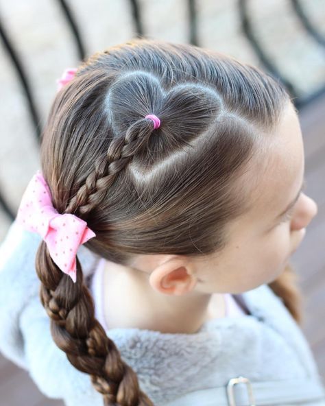 Valentine's Day is one of my favorite hair days of the year! Love this cute hair I did for my daughter today! . . . #kierahair… Girls Hairdos, Girl Hairdos, Valentine Hair, Girl Hair Dos, Girls Hairstyles Easy, Toddler Hairstyles Girl