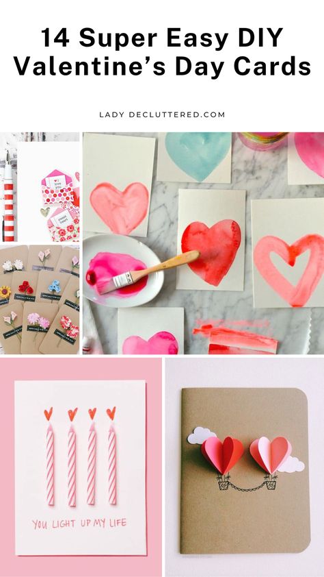 Making your own simple DIY Valentine’s Day cards can be a fun and creative activity to do with your family or friends.  It’s easy to get started, all you need is some nice paper and decorations like paint, glitter, ribbons, or stamps.  You can make the cards as fancy or simple as you wish – it’s up to you! Simple Paper Valentines, Valentines Crafts And Activities For Kids, Kids Making Valentines Cards, Easy Handmade Valentines Cards, How To Make Homemade Valentines Cards, Diy Cards Valentine's Day, Easy Kid Valentines, Kids Diy Valentines Cards, Diy Simple Valentine Cards