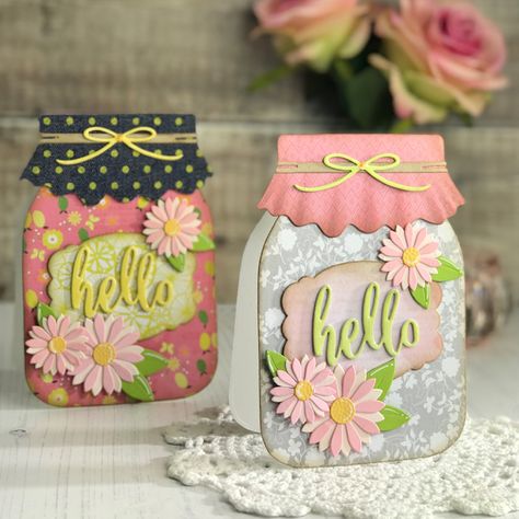 Embelishments Ideas, Beaded Cards, Mason Jar Tags, Mason Jar Cards, 3 Hearts, Honey Bee Stamps, Pink Chocolate, Canning Jar, Hello Cards