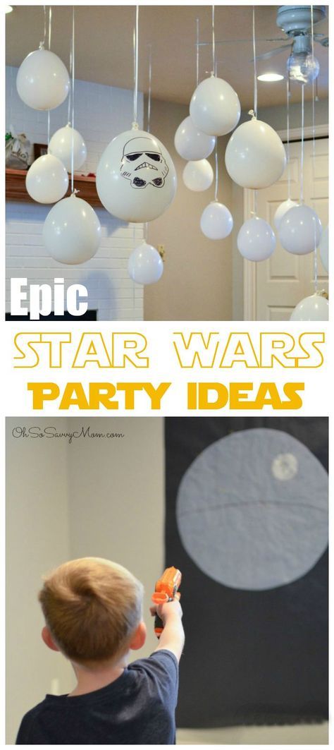 Star Wars Party Backdrop, Star Wars Party Ideas, Star Wars Party Games, Yoda Party, Star Wars Theme Party, Party Ideas For Kids, Star Wars Bb8, Woodland Birthday Party, Toddler Parties