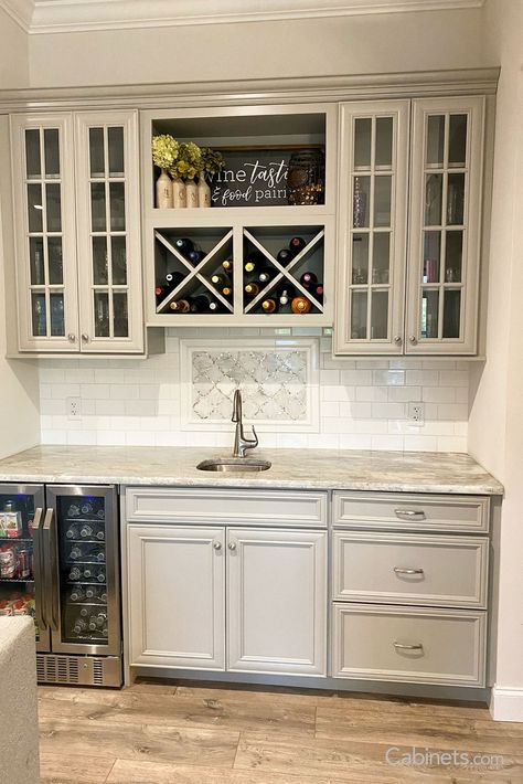 Kitchen Wine Bar Ideas Cabinets, Wine Cabinets Wine Racks, Farmhouse Kitchen Wine Rack, Coffee Bar With Wine Rack, Basement Wet Bar Wine Storage, Wine Rack Above Sink, Built In Wine Rack Kitchen, In Cabinet Wine Rack, Wine Racks In Kitchen Cabinets