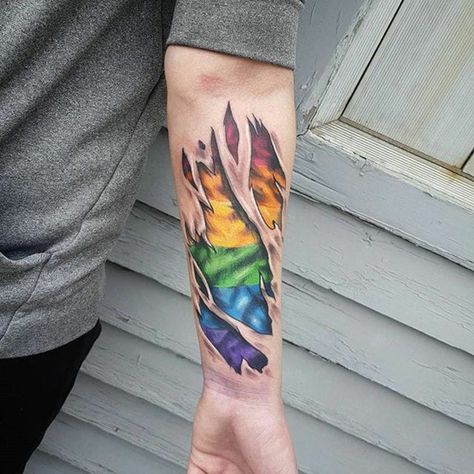 Rainbow Tattoos Pride, Gay Pride Tattoos, Gay Tattoos, Lgbt Tattoo, Rainbow Tattoo, Gay Tattoo, Pride Tattoo, Rainbow Tattoos, Flag Tattoo