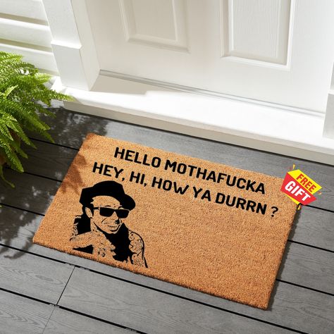 Hello Lyrics, Garage Mats, Garage Gift, Funny Welcome Mat, Doormat Funny, Man Cave Gifts, Funny Doormats, Personalized Logo, Custom Doormat