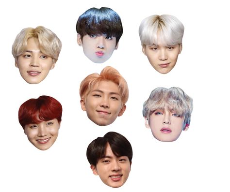 Bts Mask, Bts Face Mask, Cardboard Face, Army Party, V Jin, Rm Suga, Paper Mask, Jungkook V, Hens Night