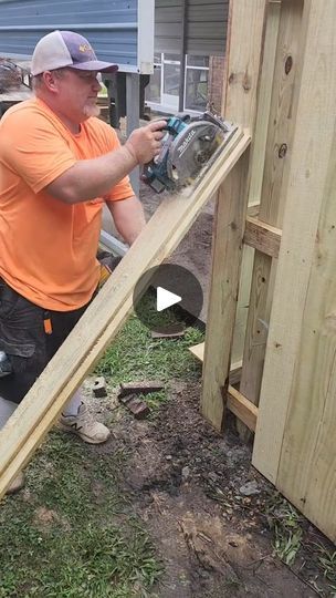 767K views · 12K reactions | Fence it 4 Less | Alright, so you got a gap and
you don't want to get out your table saw or you don't have a
table saw, here's what you do. You put of the gap, okay? Then
you overlap the second one. Make sure they line up at the
top. One nail right down the middle, alright?
Some of y'all are asking what mark am I going by? I just know
that the middle's right there. So I'm using my finger on the
side of this board. Okay? Come right over here. Y'all are
so concerned with this guard. Okay, I could do this rip
without blocking the guard up. I just prefer my guard blocked
up but all you do is you take that guard and you roll it down Come over here. Same thing. If
you want to leave that guard down, you just roll it down. But now you got your two pieces
cut. You put t Fence Construction, Table Saw Fence, Guard Up, Home Fix, Yard Project, The Guard, Home Repairs, Table Saw, The Gap