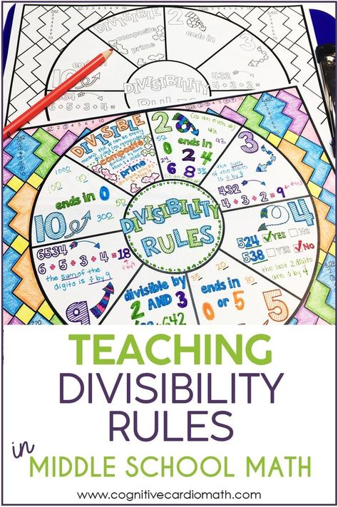 Image of curriculum for teaching divisibility rules to middle school math students Divisibility Rules Project, Divisible Rules, Upper Elementary Crafts, Math Art Projects Middle School, Divisibility Rules Chart, Divisibility Rules Activities, Maths Exhibition, Divisibility Rules Worksheet, Math Projects Middle School